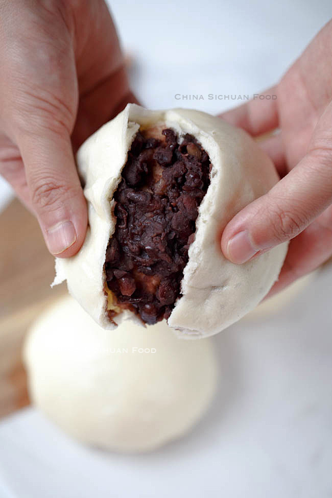 Homemade Red Bean Buns Dou Sha Bao China Sichuan Food