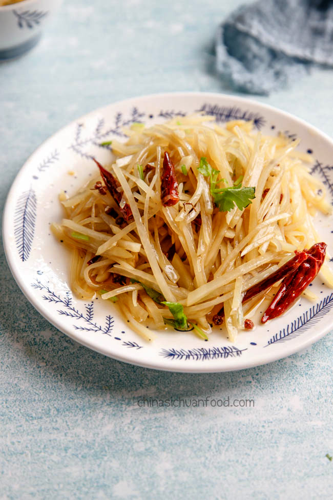 Shredded Potatoes with Green Peppers - My Chinese Home Kitchen