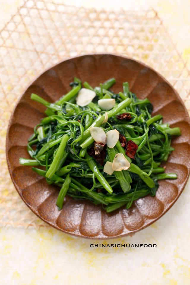 Chinese Water Spinach Stir Fry - China Sichuan Food