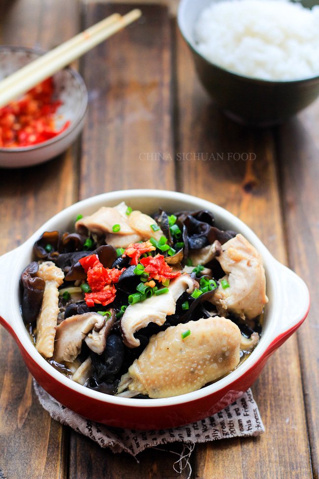 Steamed Chicken with Chinese Mushroom | China Sichuan Food