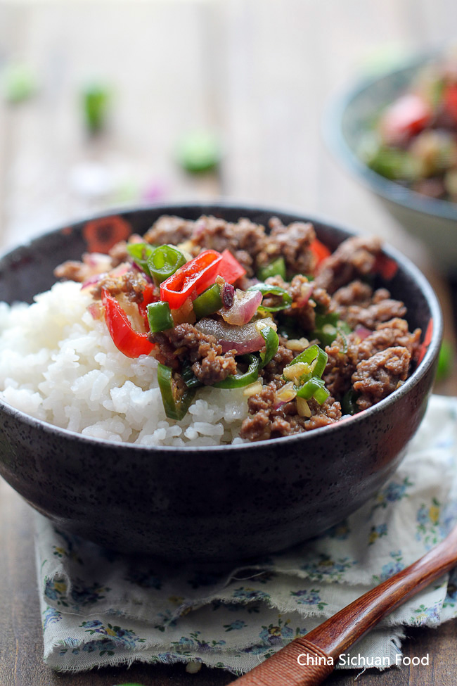 Ground Beef Rice Bowl - China Sichuan Food