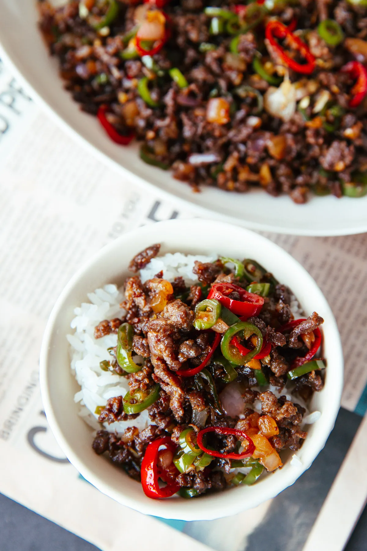 spicy minced beef stir fry | chinasichuanfood.com