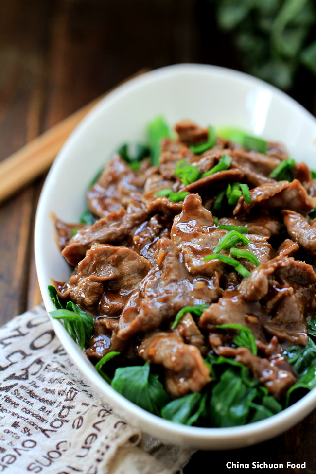Oyster Beef with Chinese Broccoli | China Sichuan Food