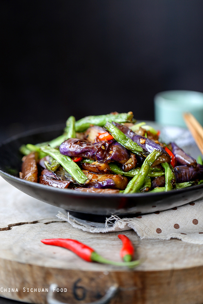 Eggplants and Green Beans - China Sichuan Food