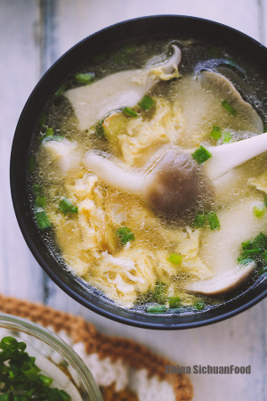 Egg Flower Soup with Oyster Mushroom - China Sichuan Food