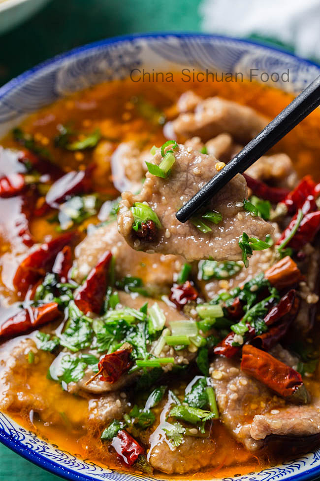 Shui Zhu Beef (Sichuan Boiled Beef) China Sichuan Food