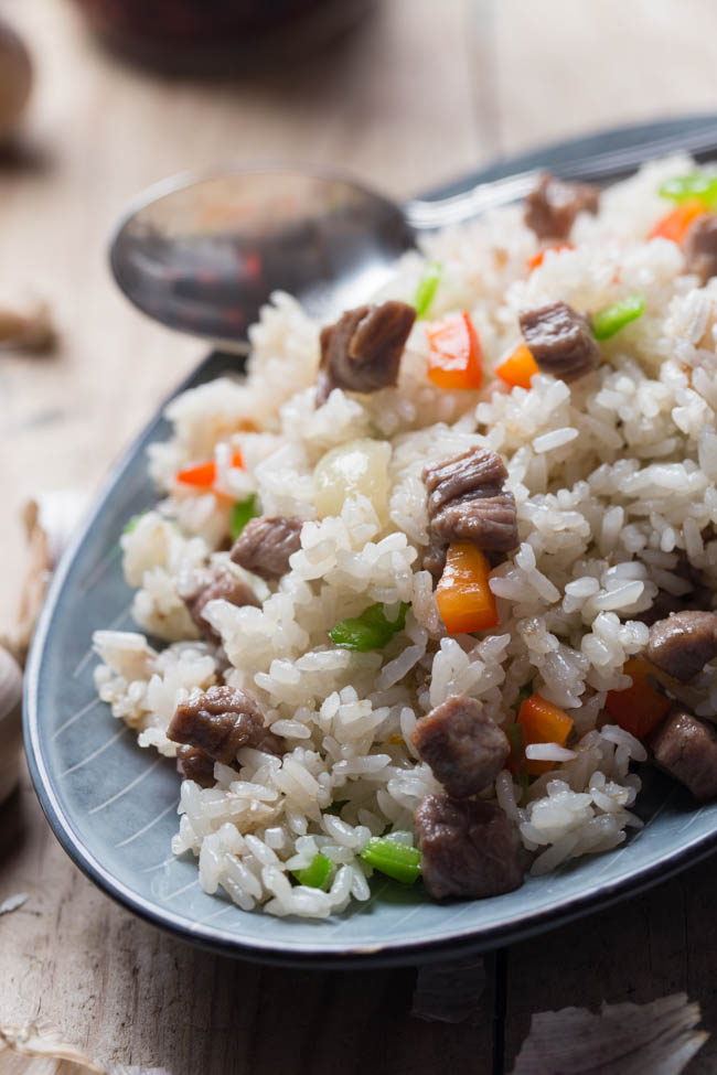 Garlicky Beef Fried Rice | China Sichuan Food