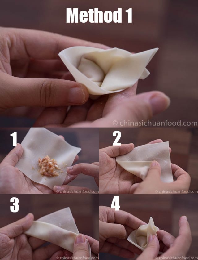 How To Fold Wontons My Favorite 6 Ways China Sichuan Food   How To Wrap Wonton Method1 640x838 