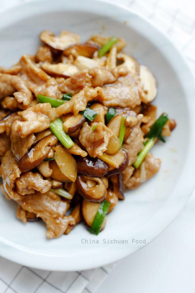 Pork and Mushroom Stir Fry - China Sichuan Food