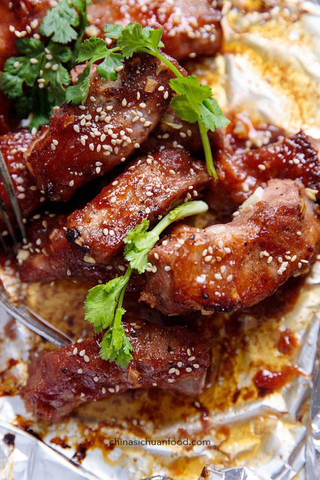 Chinese Bbq Ribs With Hoisin Sauce China Sichuan Food 3876