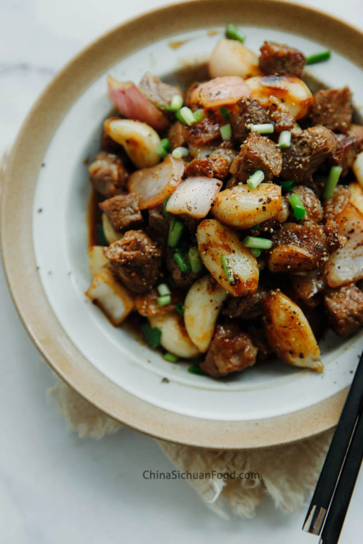 Beef and Garlic Stir Fry|chinasichuanfood.com