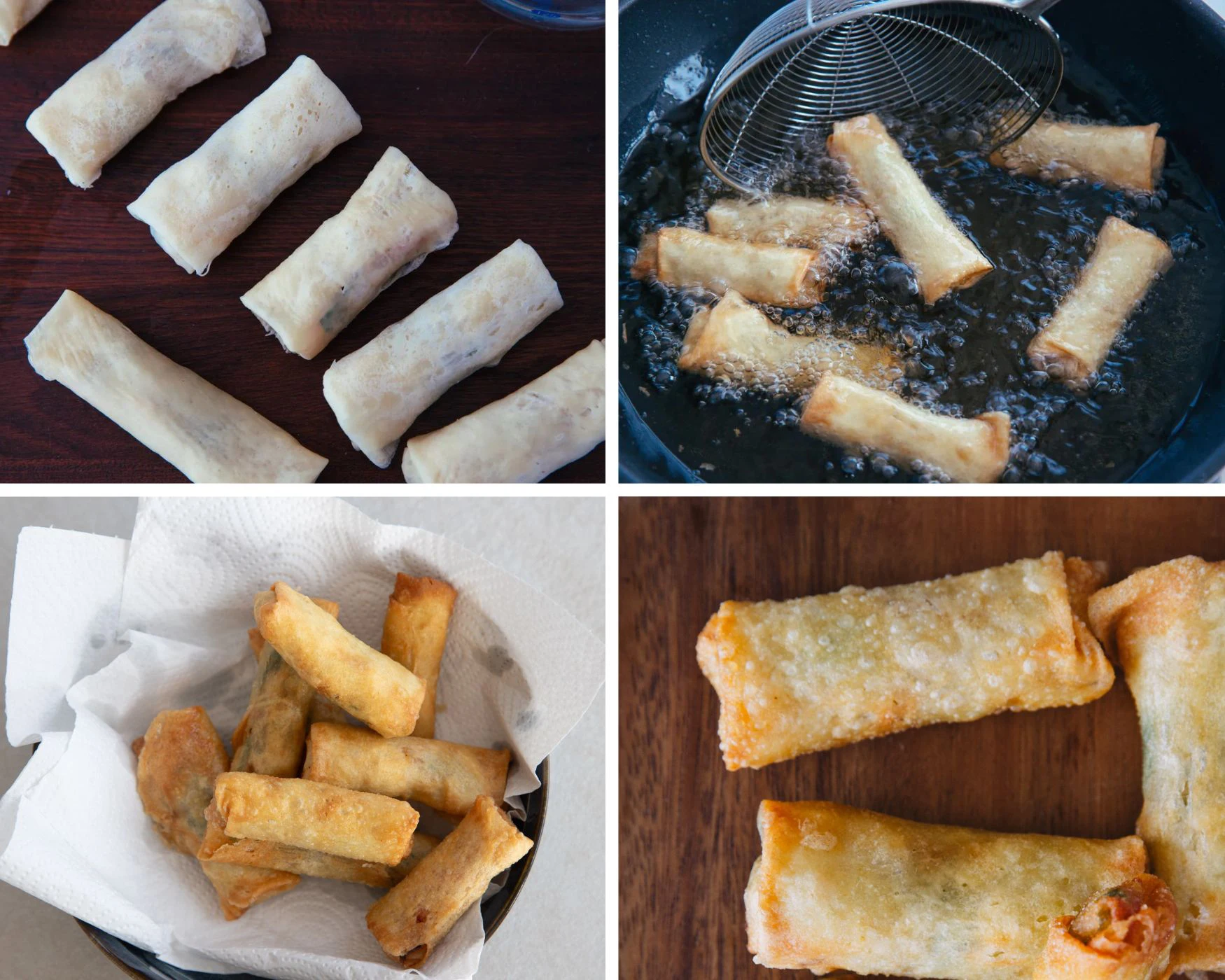 deep-frying egg rolls |chinasichuanfood.com