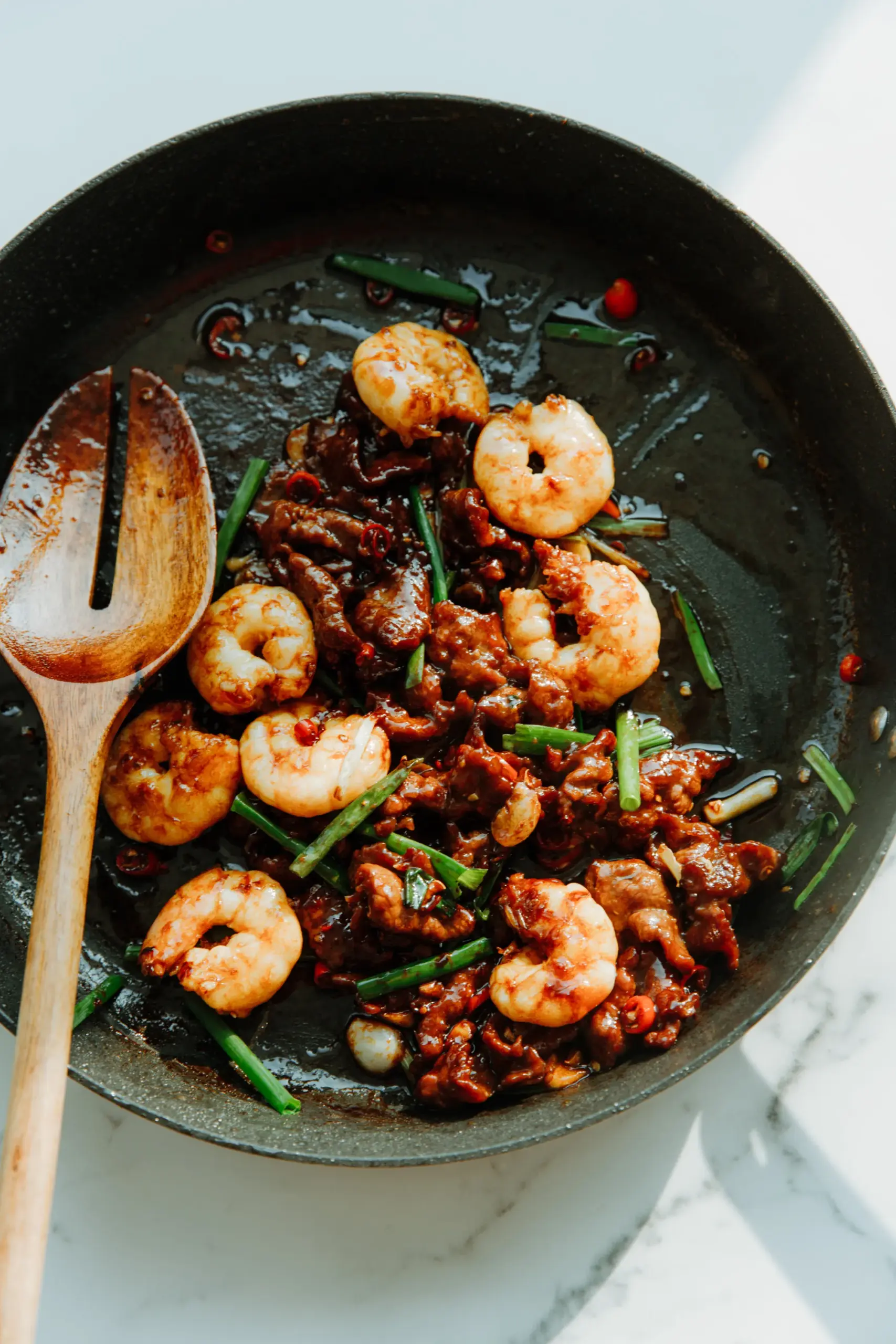 Shrimp and beef stir-fry | China Sichuan Food Network