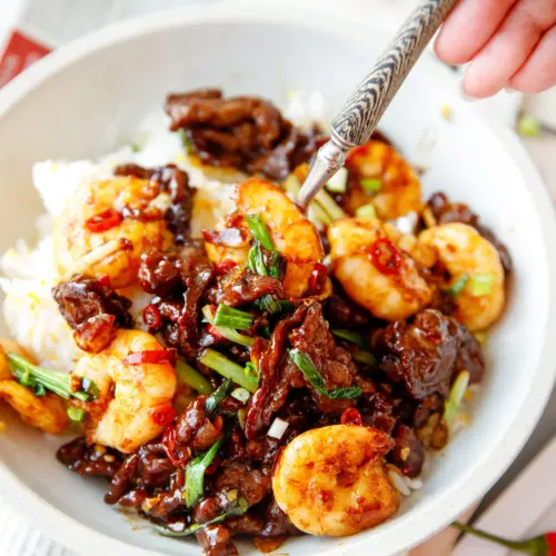 Beef and shrimp stir-fry | China Sichuan Food Network