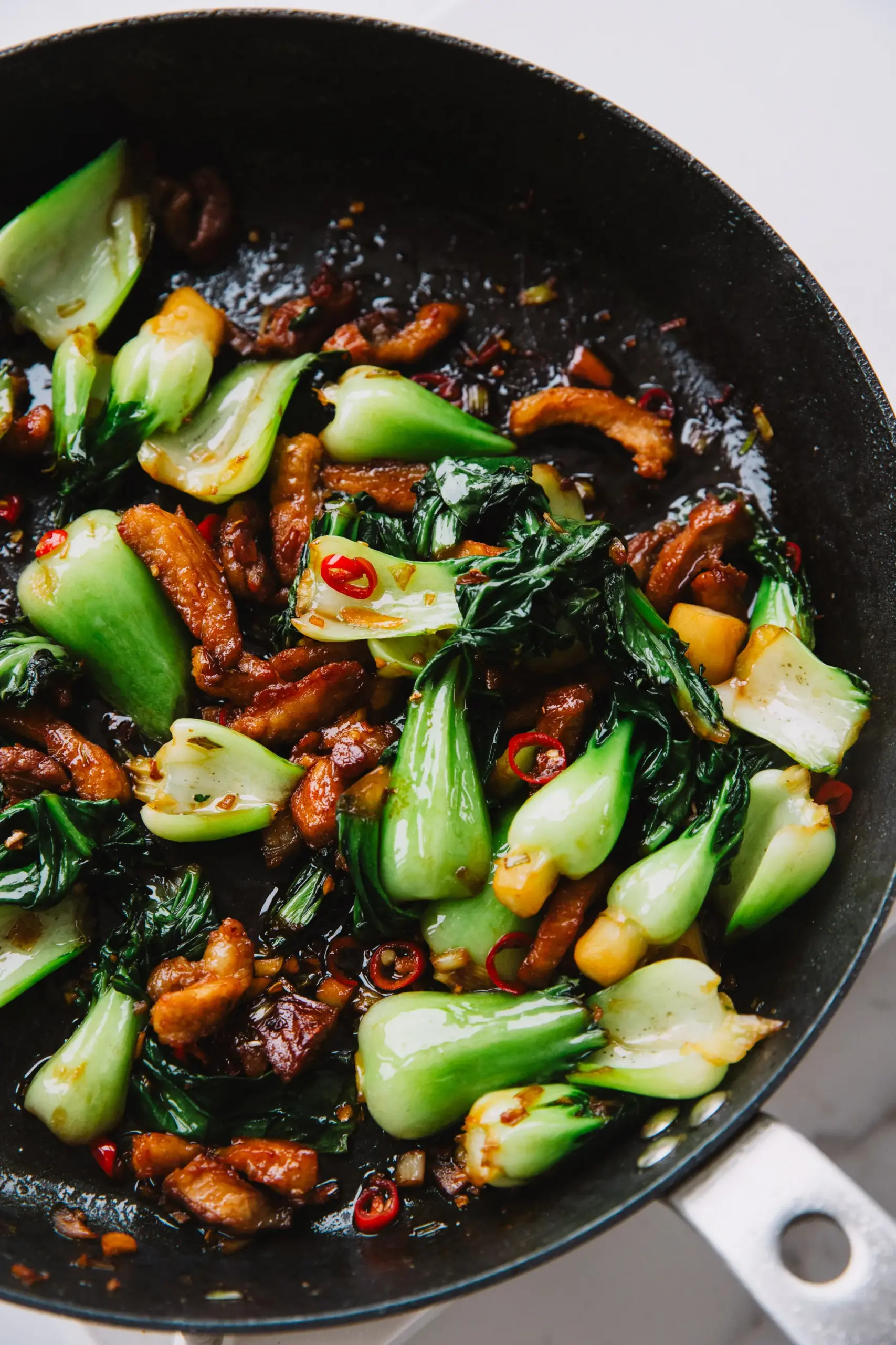 bok choy and pork belly stir fry | chinasichuanfood.com