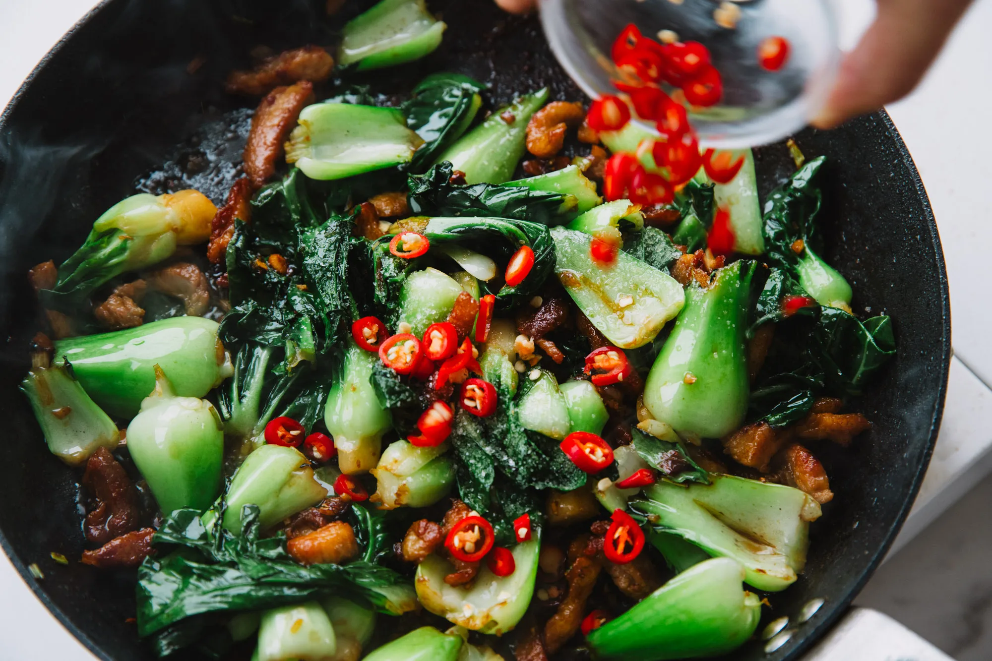 bok choy and pork belly stir fry | chinasichuanfood.com