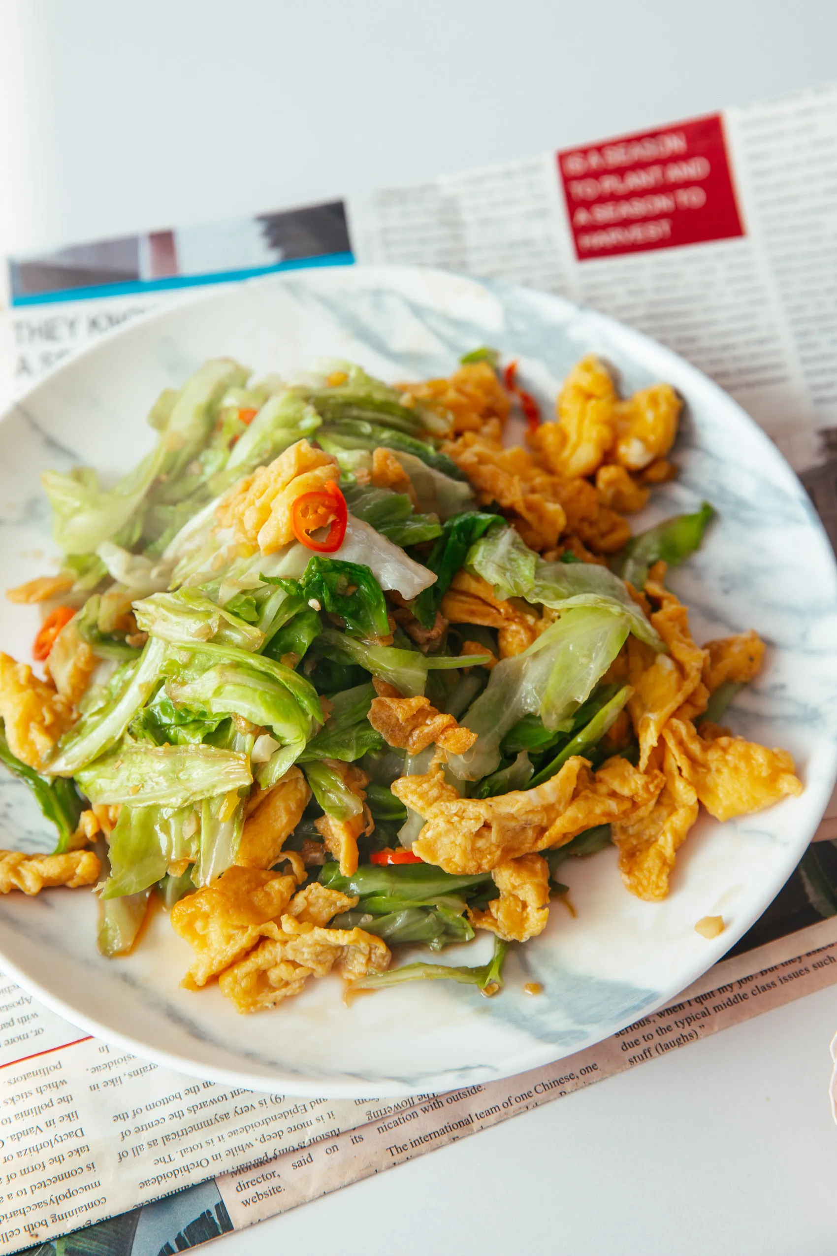 cabbage and egg stir fry | chinasichuanfood.com