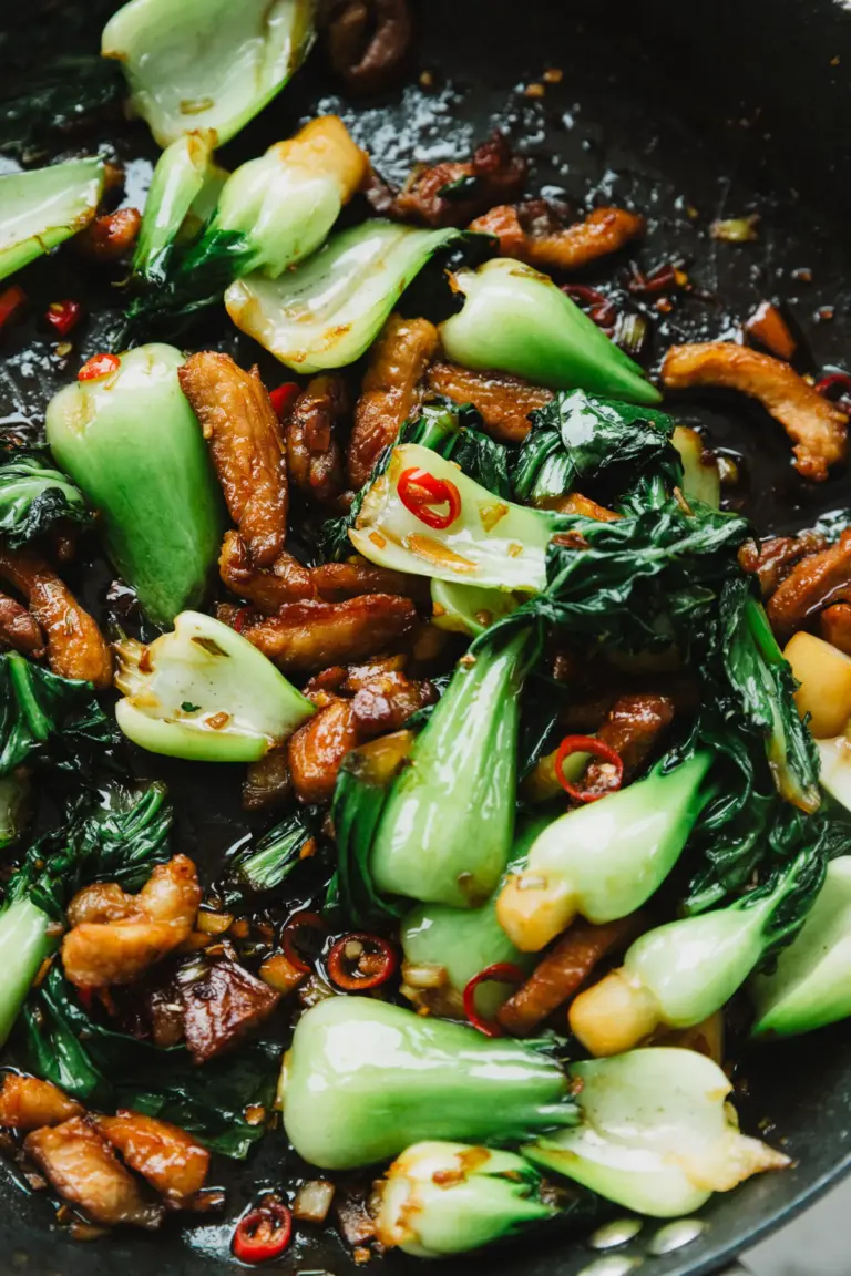 Bok Choy and Pork Belly Stir Fry